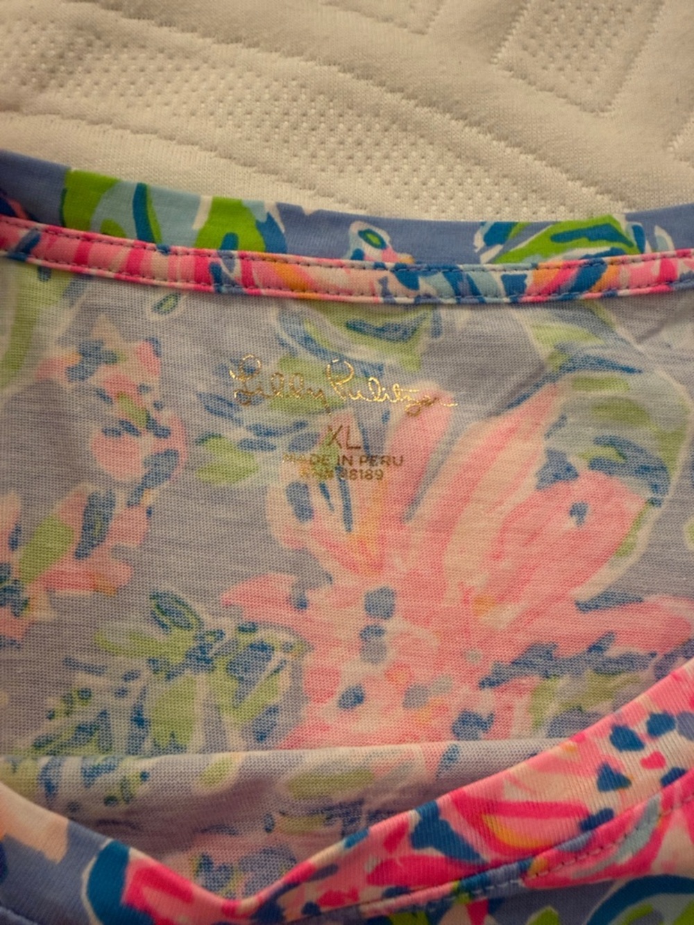 Lilly Pulitzer XL Ziva Top ruffle sleeve Sunrise Bay blue peri - Picture 4 of 6
